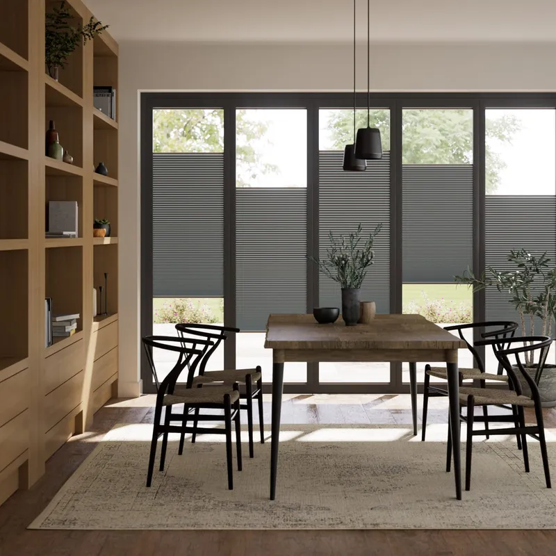 Bifold Adapt Duoshade Cliffside Grey Pleated Blind