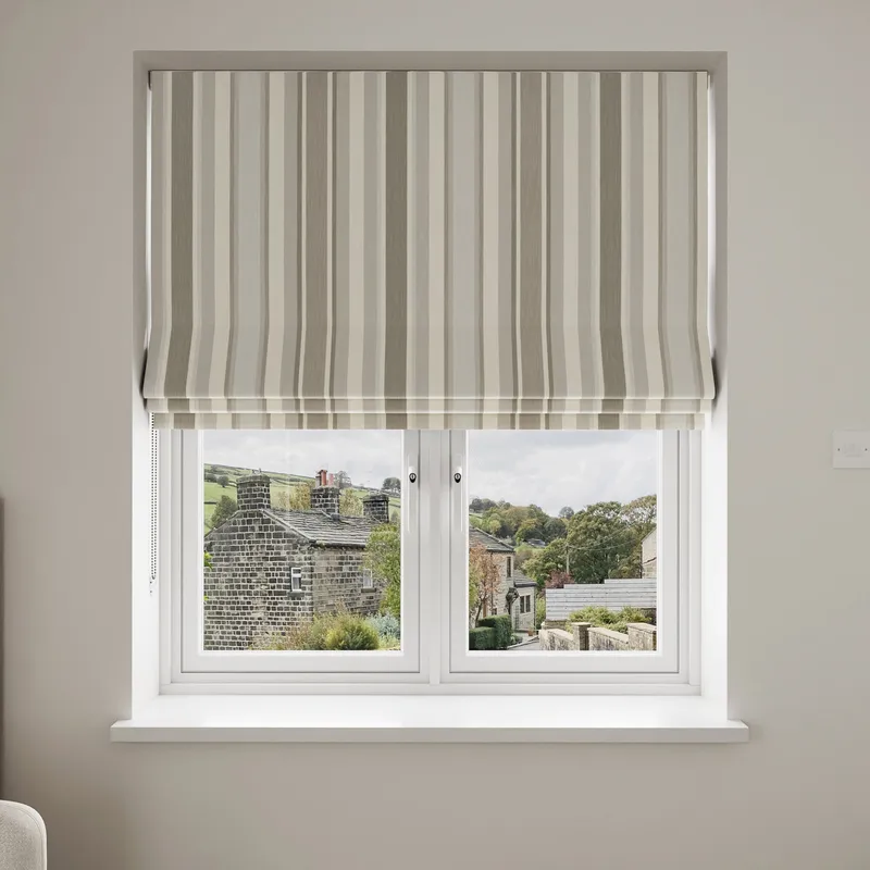 Laura Ashley Awning Stripe Dove Grey Blinds Uk