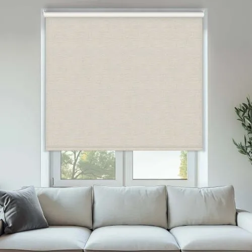 Solace Oatmeal Blackout Cordless Roller Blinds - Shop Now