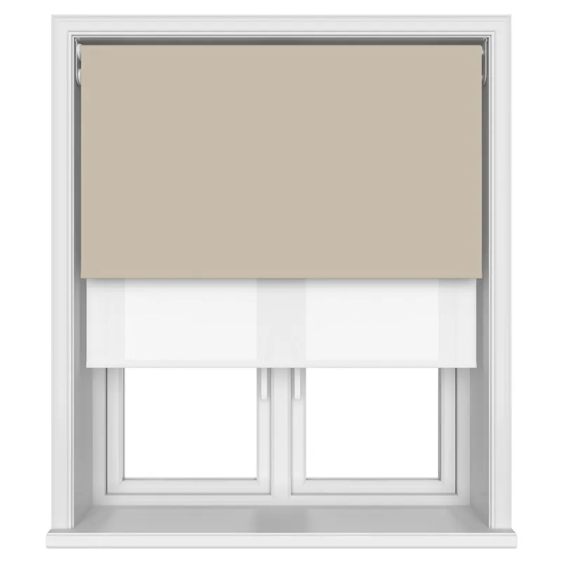 Bella Hessian Motorised Double Roller Blind Blinds Uk