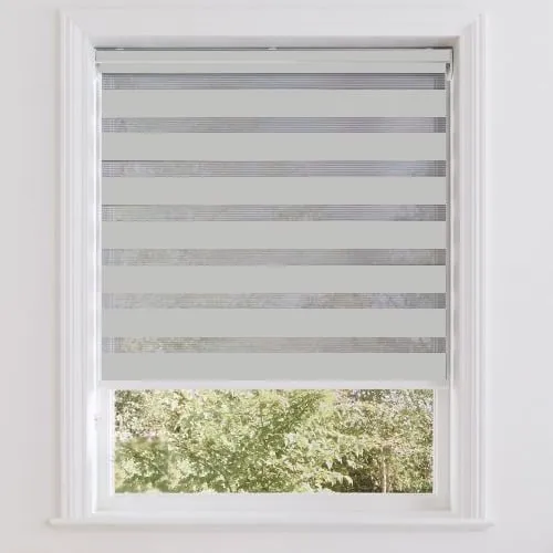 View Silver Grey Day & Night Roller Blinds
