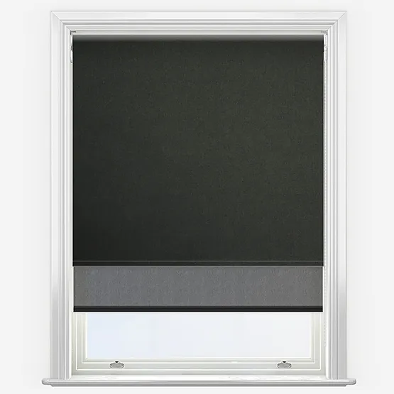 Double Roller Fusion Blackout Black & Sunvue Jet Black Double Roller Blind