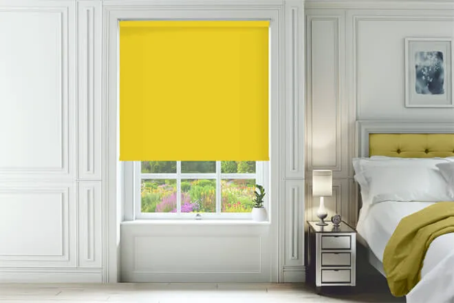 Alpha Blackout Yellow - Fire Retardant Moisture Resistant Blackout Roller Blind