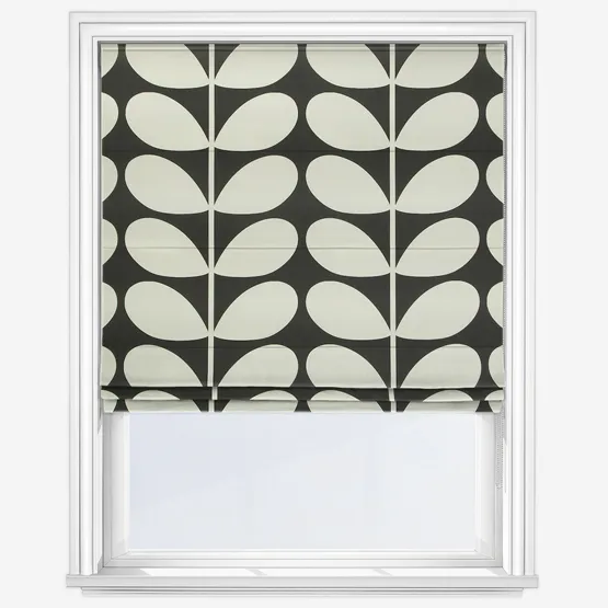 Orla Kiely Jumbo Solid Stem Black Roman Blind