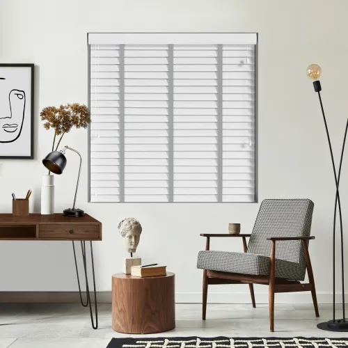 Alina Faux Wood & Steel Tape Blinds - Elegant Window Coverings