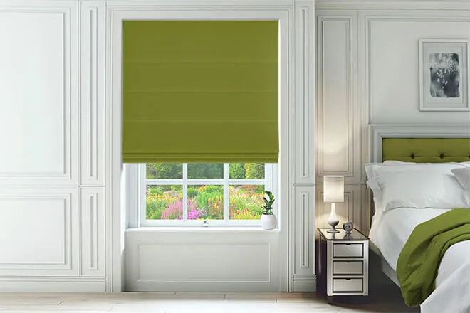 Omni Green - Velvet Twist Fit No Drill Roman Blind