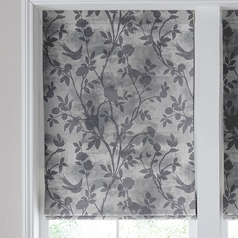 Laura Ashley Eglantine Silhoutte Woven Made To Measure Roman Blind Dove