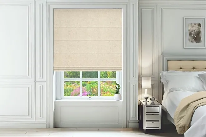 Hastings Ivory - Designer Basketweave Roman Blind