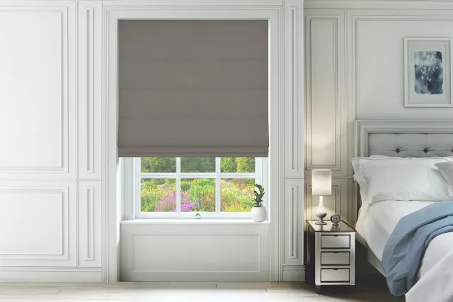 Assisi Light Grey - Luxury Plain Weave Roman Blind