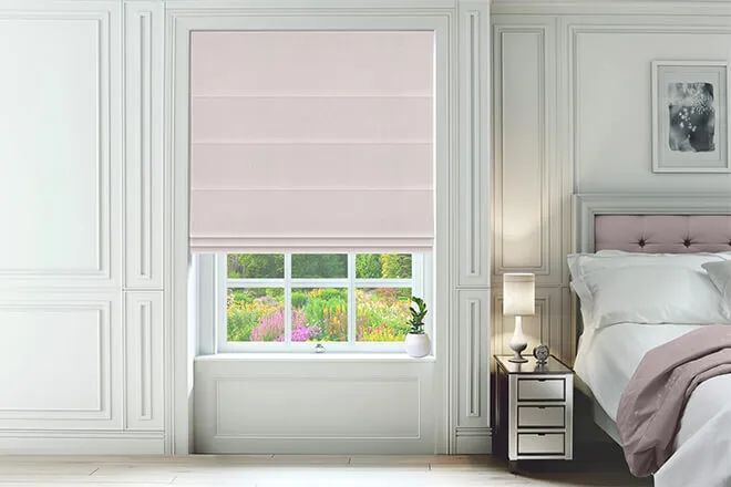 Tuscan Pale Pink - Woven Roman Blind