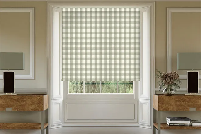Sophie Allport Gingham Sage Green - Designer Roller Blind