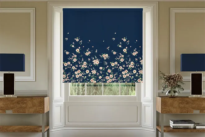 Cath Kidston Spitalfields Border Navy - Designer Roller Blind