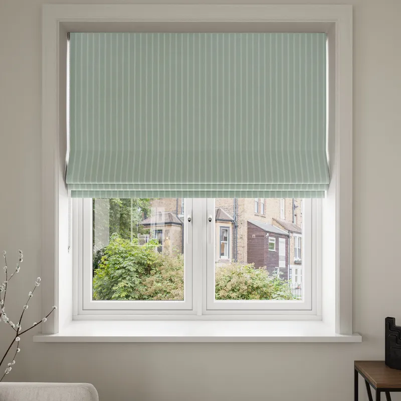 Laura Ashley Burnsall Stripe Smoke Green Blinds Uk