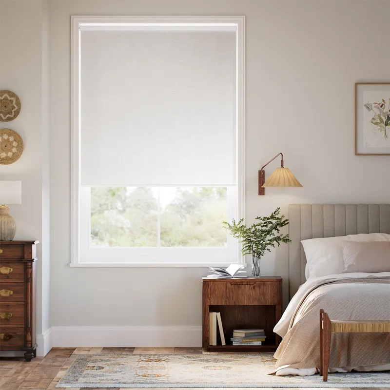 Osaka Faux Silk Ice White Roller Blind