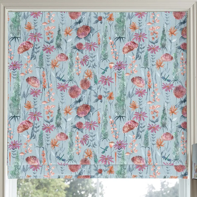 Voyage Florabunda Made To Measure Roman Blind Cornflower