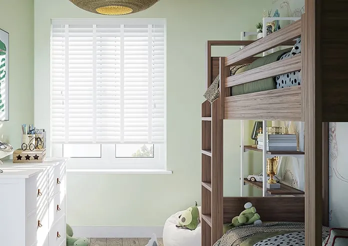 Ecowood Deluxe Brilliant White Fine Grain - Motorised Venetian Blind