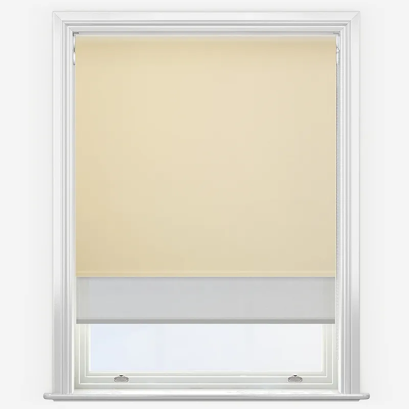 Double Roller Fusion Blackout Light Taupe & Grey Double Roller Blind