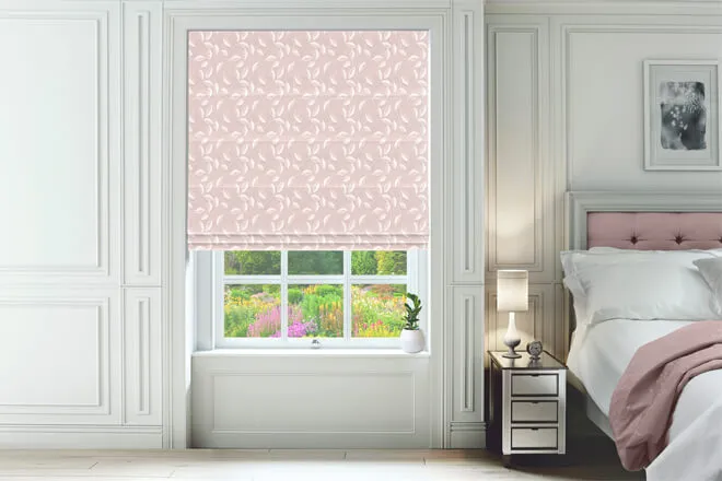 Streisand Pink - Floral Patterned Roman Blind