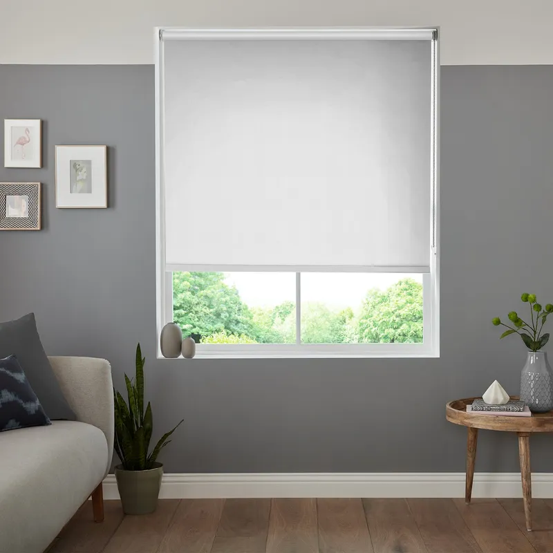 Insta Fit No Drill Iris Blackout Cream Roller Blinds - Fit In 30 Secs