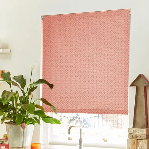Paige Tangerine Light Filtering Roller Blinds
