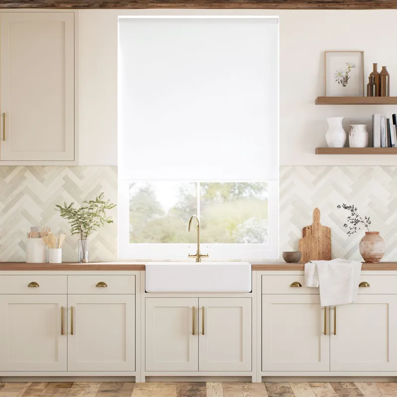 Metropolis Pvc Blackout Cool White Roller Blind