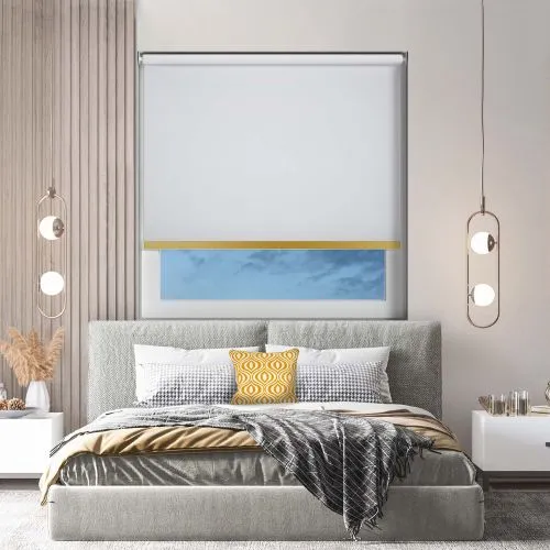 Bedtime White Gold Bottom Bar Cordless Roller Blind