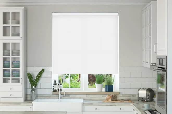 Alpha Bright White - Fire Retardant Moisture Resistant Roller Blind