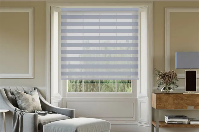 Dansk Blue Day And Night Blind With Matching Box Weave