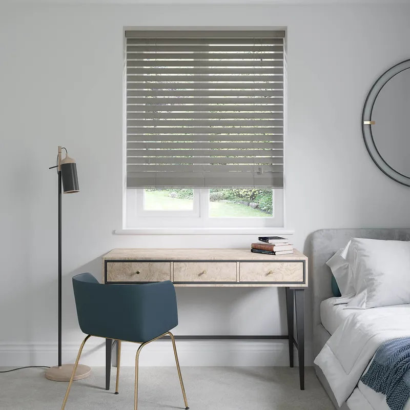 Eclipse Gallant Grey Faux Wooden Blinds 35mm