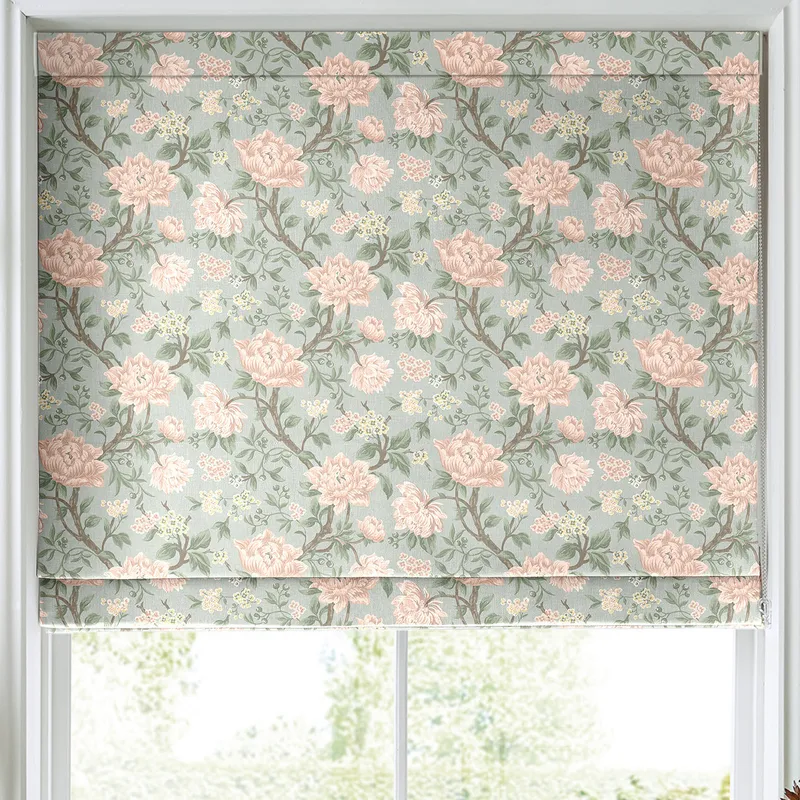 Laura Ashley Tapestry Floral Chenille Made To Measure Roman Blind Blush