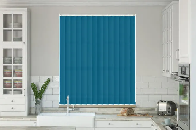 Alpha Sky Blue - Fire Retardant & Moisture Resistant Vertical Blind