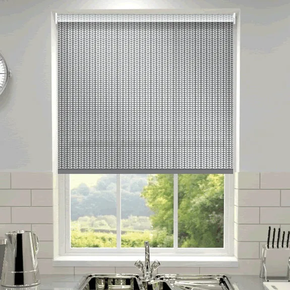 Orla Kiely Tiny Stem Made To Measure Roller Blind Cool Grey