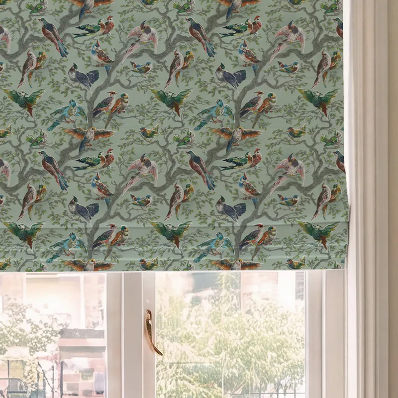 House Llewelyn-bowen Birdity Absurdity Printed Made To Measure Roman Blind Emerald