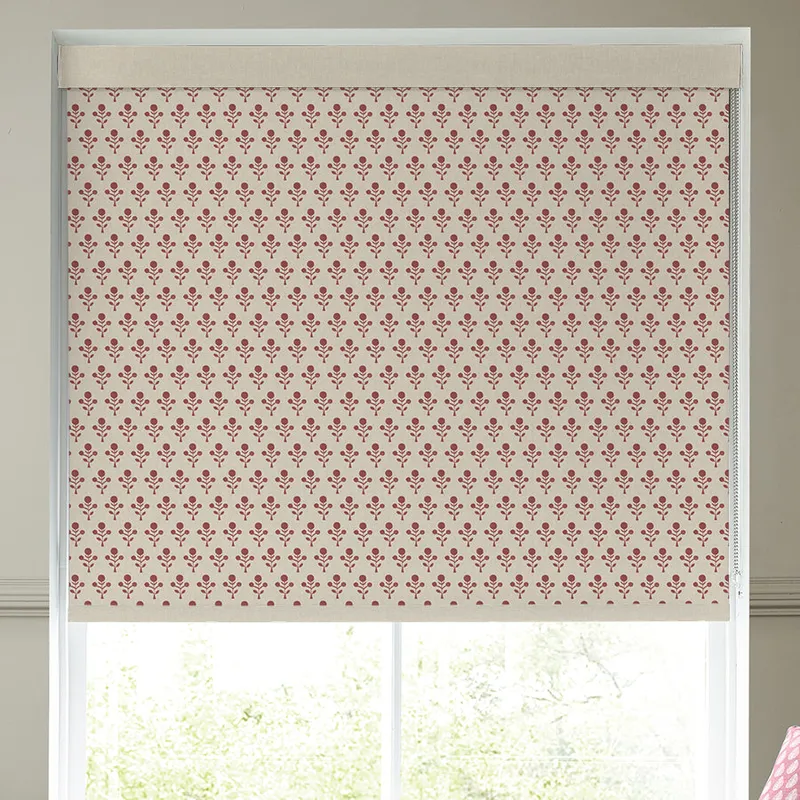 Emily Bond Hawthorn Blackout Made To Measure Roller Blind Swiss Red