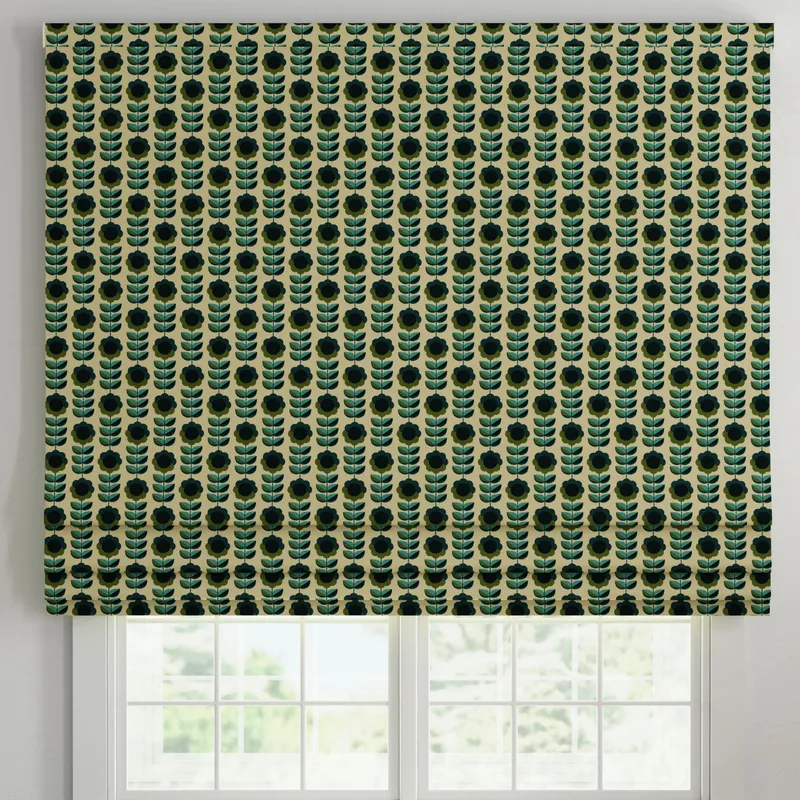 Ante Decor Palma Printed Cotton Made To Measure Roman Blind Lapis