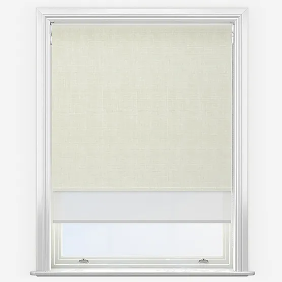 Double Roller Voga Blackout Cream & White Double Roller Blind