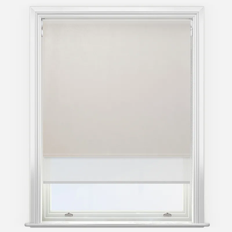 Double Roller Mamba Cream & White Double Roller Blind
