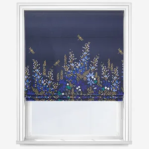 Sara Miller Wisteria Navy Roman Blind