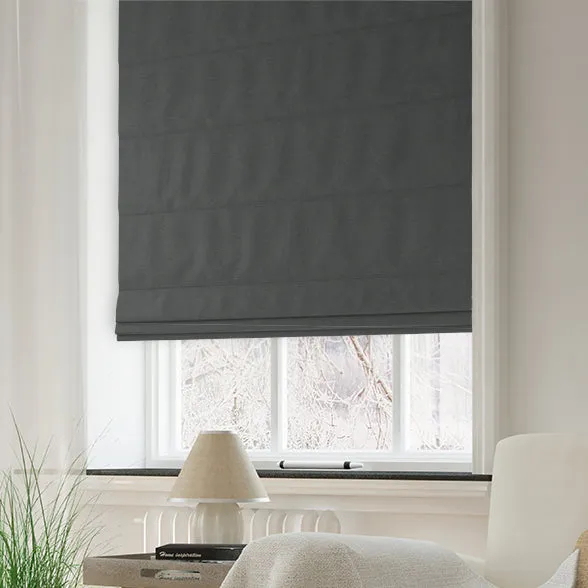 Clarence Velvet Made To Measure Roman Blind Graphite