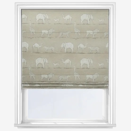 Prairie Animals Linen Roman Blind