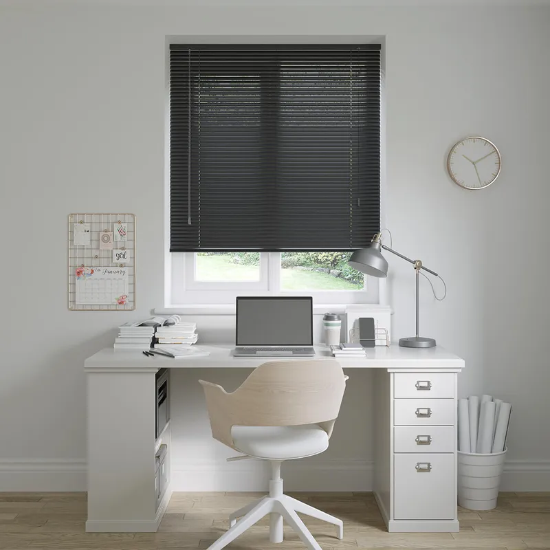 Jet Black Venetian Blinds 25mm