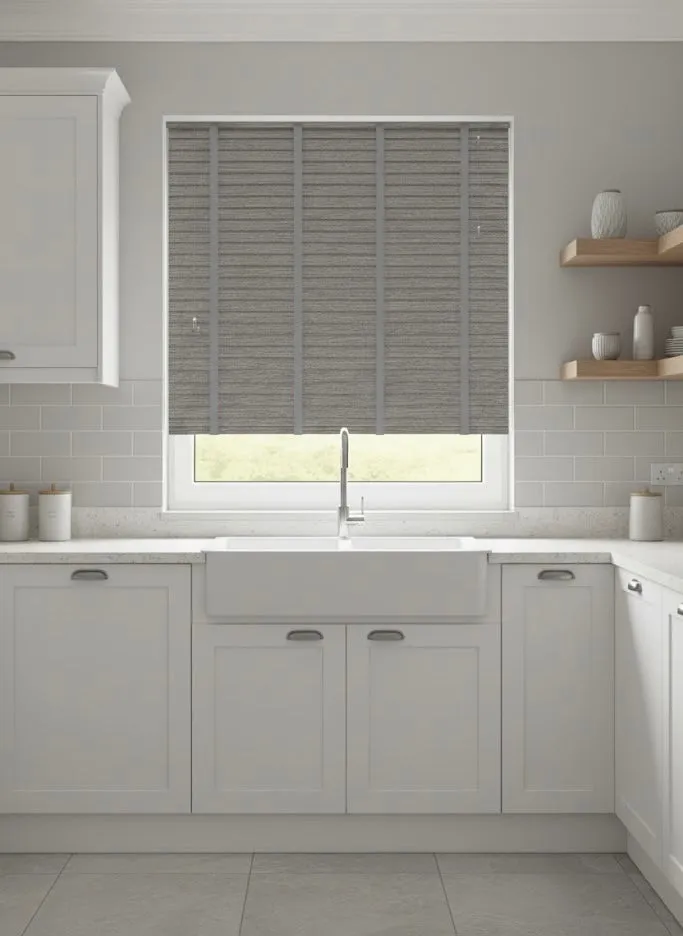 Aquawood Night Fall Faux Wooden Blind With Tape - 50mm