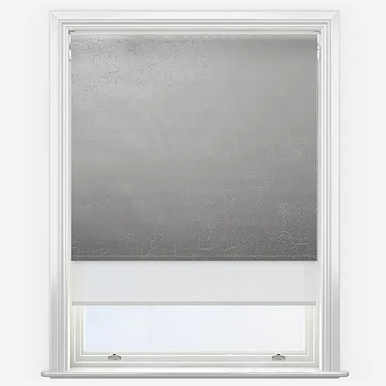 Double Roller Lahore Grey White Double Roller Blind