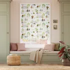 101 Dalmatians Pom Pom Soft Green Rose Roman Blind
