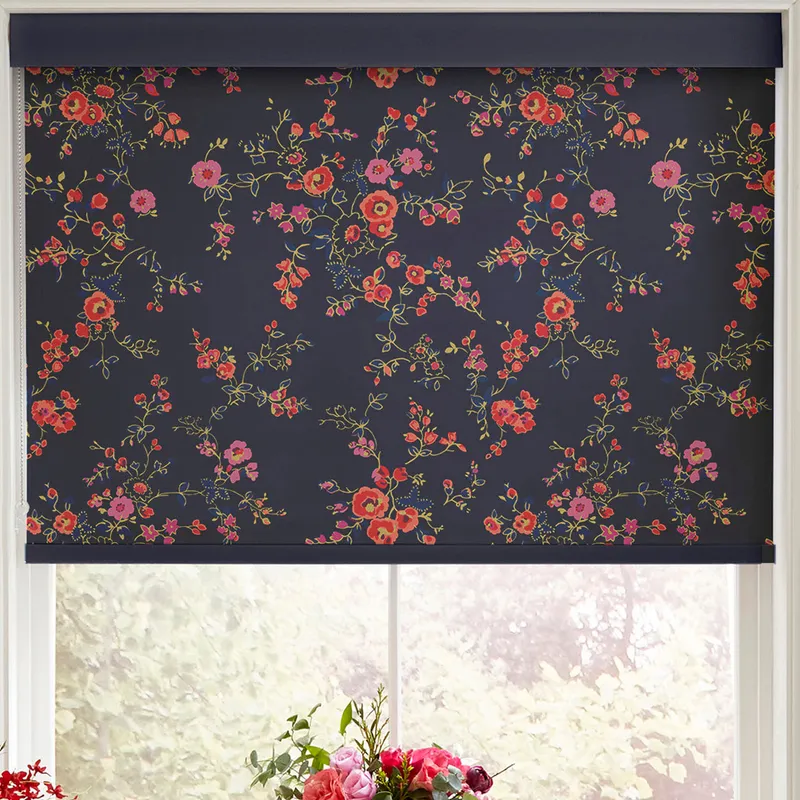 Cath Kidston Millfield Blossom Made To Measure Roller Blind Navy