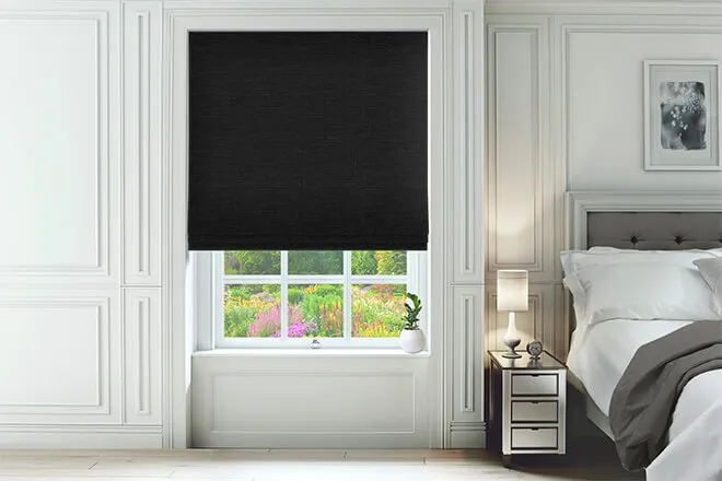 Knowles Black - Woven Roman Blind