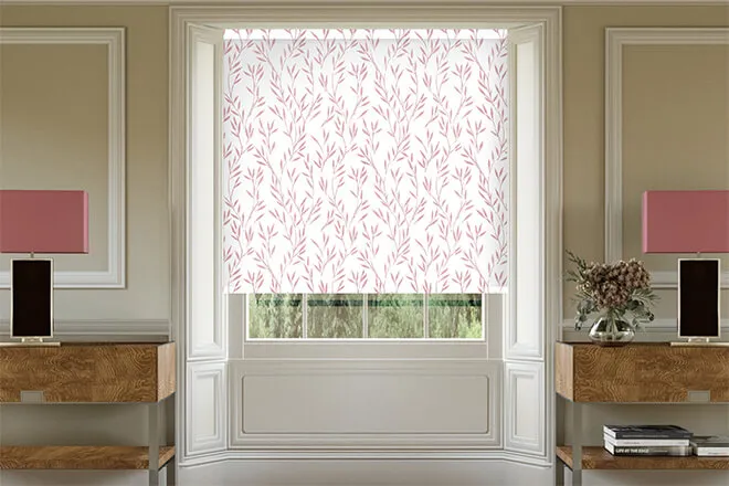 Peyton Red - Floral Roller Blind
