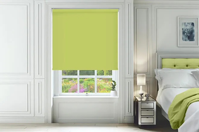 Dakota Lime Green - Moisture Resistant Blackout Roller Blind