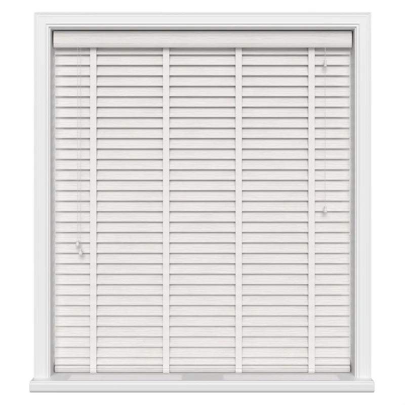 Tradechoice Whitewash Oak Grain With Arctic Tapes Blinds Uk