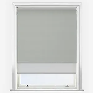 Supreme Blackout Linen & Grey Double Roller Blind